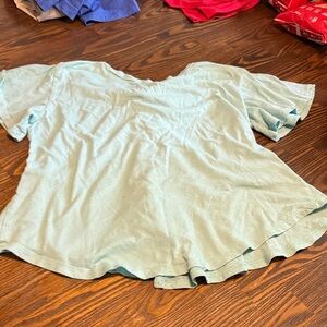 Altar'd State Light Aqua Short-Sleeve Flared Tee